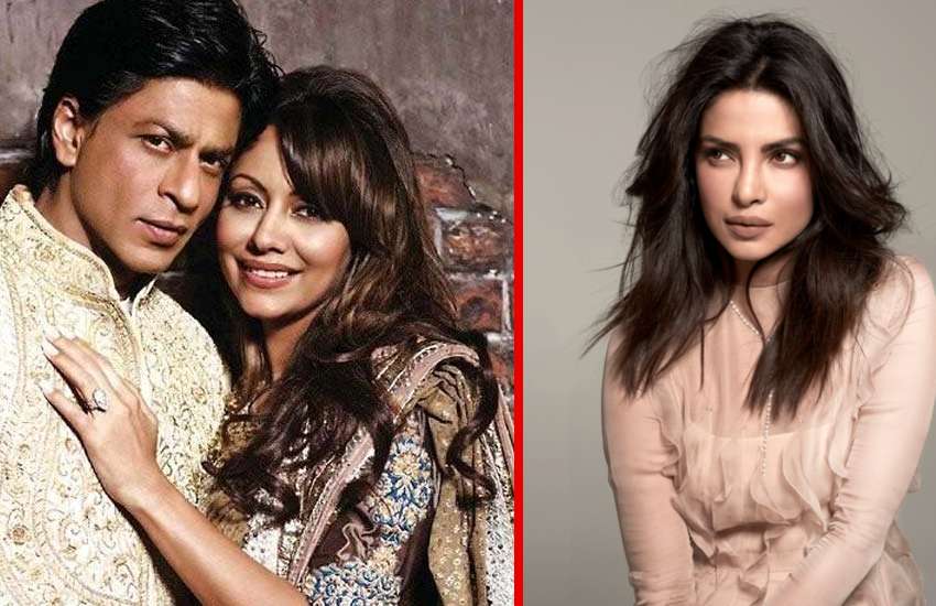 shahrukh khan, gauri khan and priyanka chopra