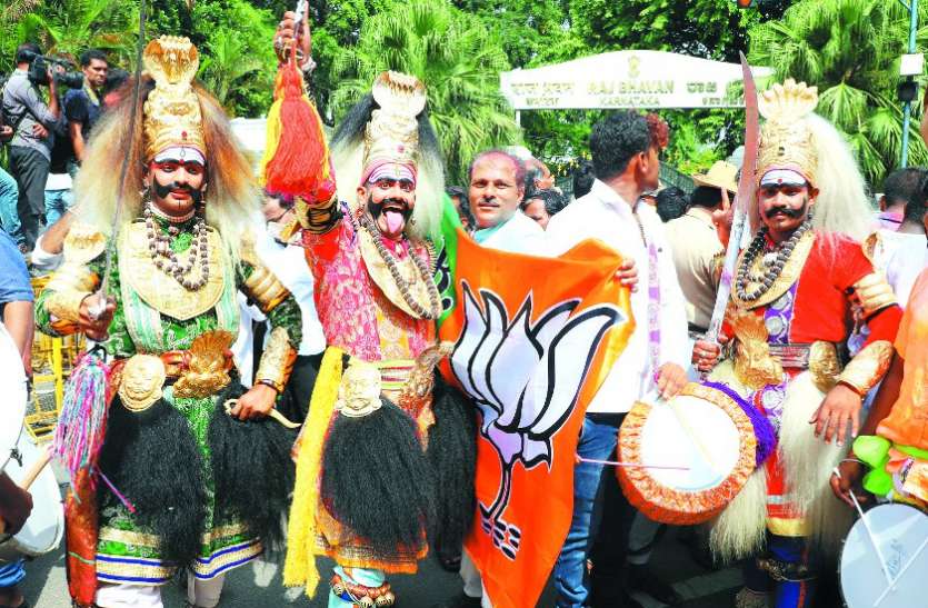 bjp येड्डि का शपथ ग्रहण समारोह: उमड़ा सैलाब, हर ओर दिखे भाजपा के झंडे