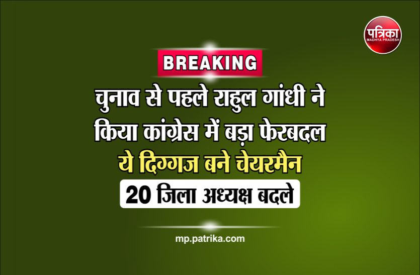 congress चुनाव से पहले राहुल गांधी ने किया कांग्रेस में बड़ा फेरबदल, ये दिग्गज बने चेयरमैन, 20 जिला अध्यक्ष बदले