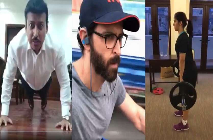 rajyavardhan singh rathore's fitness challenge मोदी के मंत्री ने इन तीनो सितारों को किया था चैलेंज, ऋतिक-साइना तो पास हुए पर कोहली फेल!