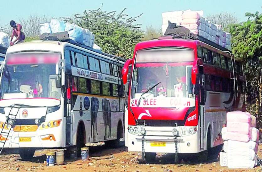 luxury buses बगैर इ-वे बिल रोजाना कपड़ों के सैकड़ों पार्सलों की लग्जरी बसों से ढुलाई
