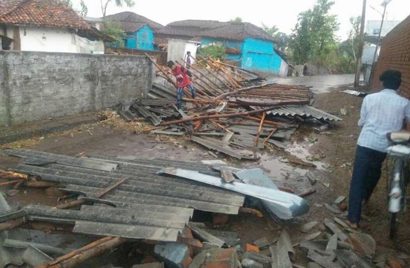 balaghat news आंधी-तूफान से रबी की फसल हुई बर्बाद, अनेक मकान हुए क्षतिग्रस्त