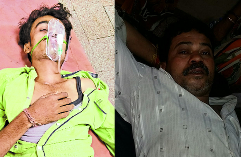 Drunken policemen brutally beaten father sons नशे में धुत पुलिसवालों ने बाप-बेटों को बेरहमी से पीटा, हालत गंभीर