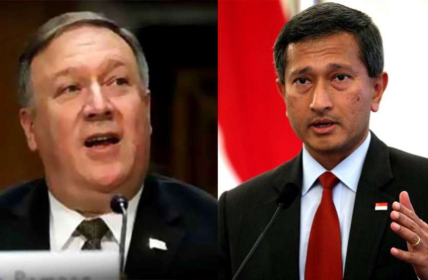 Pompeo-Vivian सिंगापुर के विदेश मंत्री ने की माइक पोम्पियो से मुलाकात, ट्रंप- किम की बैठक को लेकर हुई चर्चा