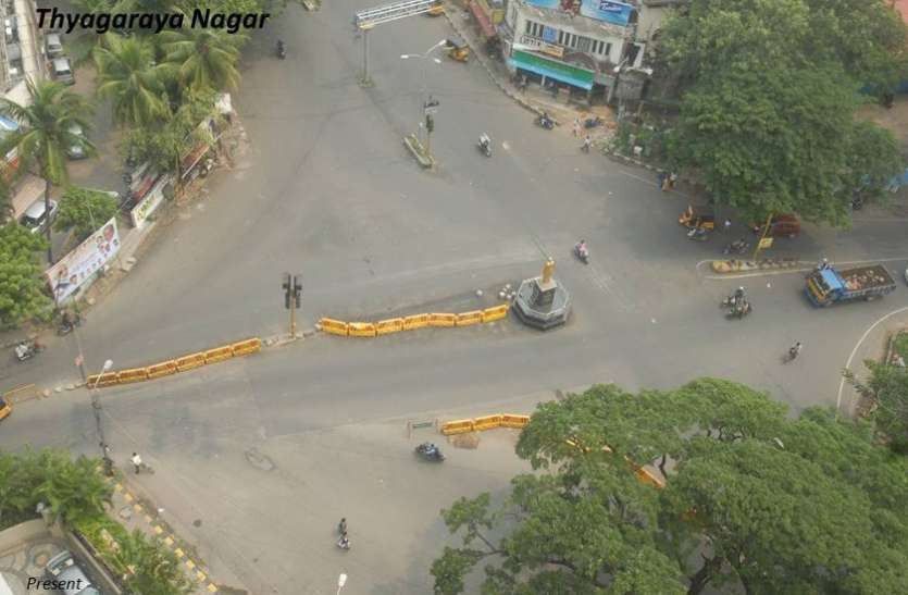 Construction of pavement work in Pondi Bazar of T. Nagar टी. नगर के पांडि बाजार में फुटपाथ का निर्माण कार्य शुरू