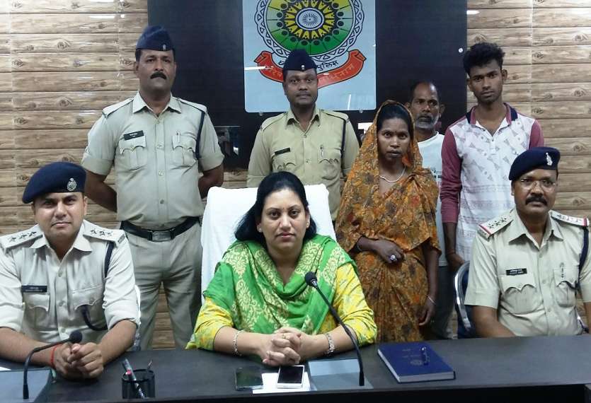 Mother-son with police