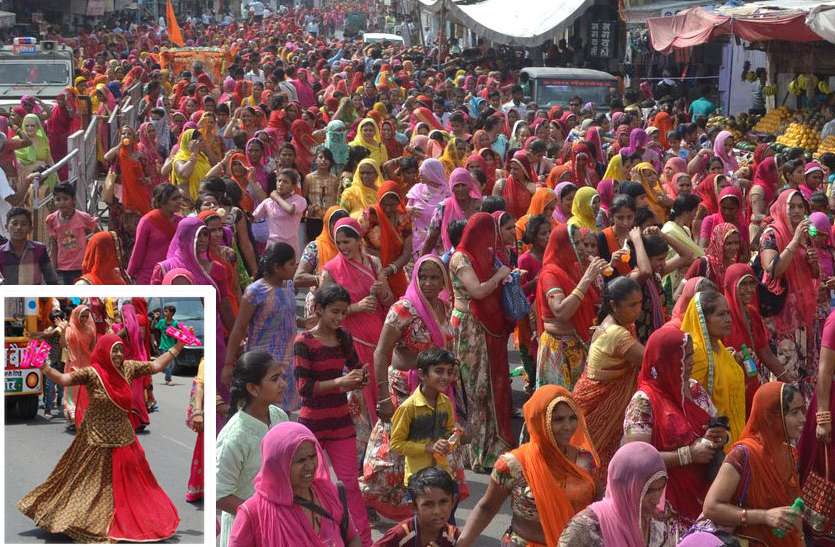 Adhikmas Nagar parikram in Jalore city 53 मंदिरों का 32 किमी. का सफर, 41 डिग्री तापमान में झूमते रहे दस हजार श्रद्धालु