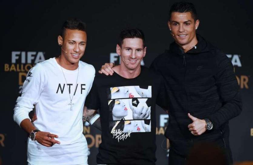 NEYMAR WITH RONALDO AND MESSI नेमार ने रोनाल्डो या मेसी को नहीं बल्कि खुद को बताया विश्व का सर्वश्रेष्ठ खिलाड़ी, जाने वजह