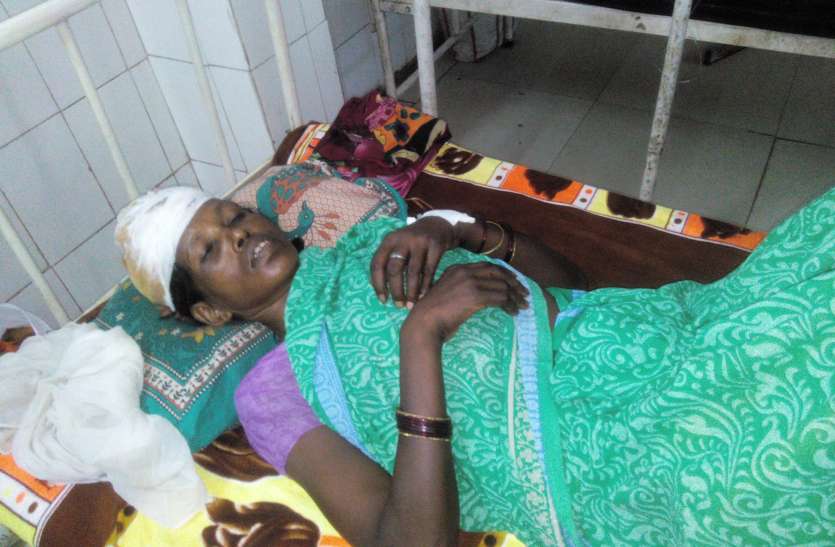 Without the reason, the husband wore his wife's sharp sharp weapon, bl बिना कारण पति ने पत्नी के सिर मारी तेज धारदार हथियार, खून से नहा गई पत्नी