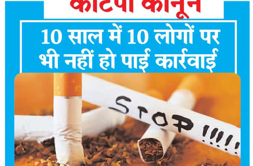 Cotapa law: 10 people कोटपा कानून: 10 साल में 10 लोगों पर भी नहीं हो पाई कार्रवाई