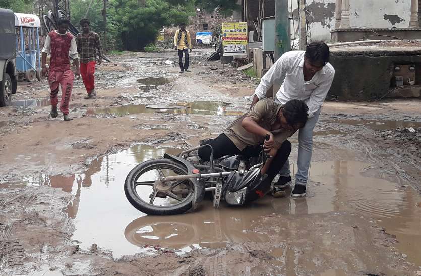 Pitts of 'death' on city roads शहर की सडक़ो पर ‘मौत’ के गड्ढे