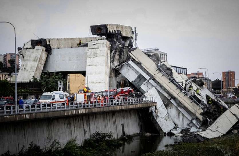 bridge collapse इटली में पुल हादसे में तीन और शव बरामद, 41 हुई मृतकों की संख्या