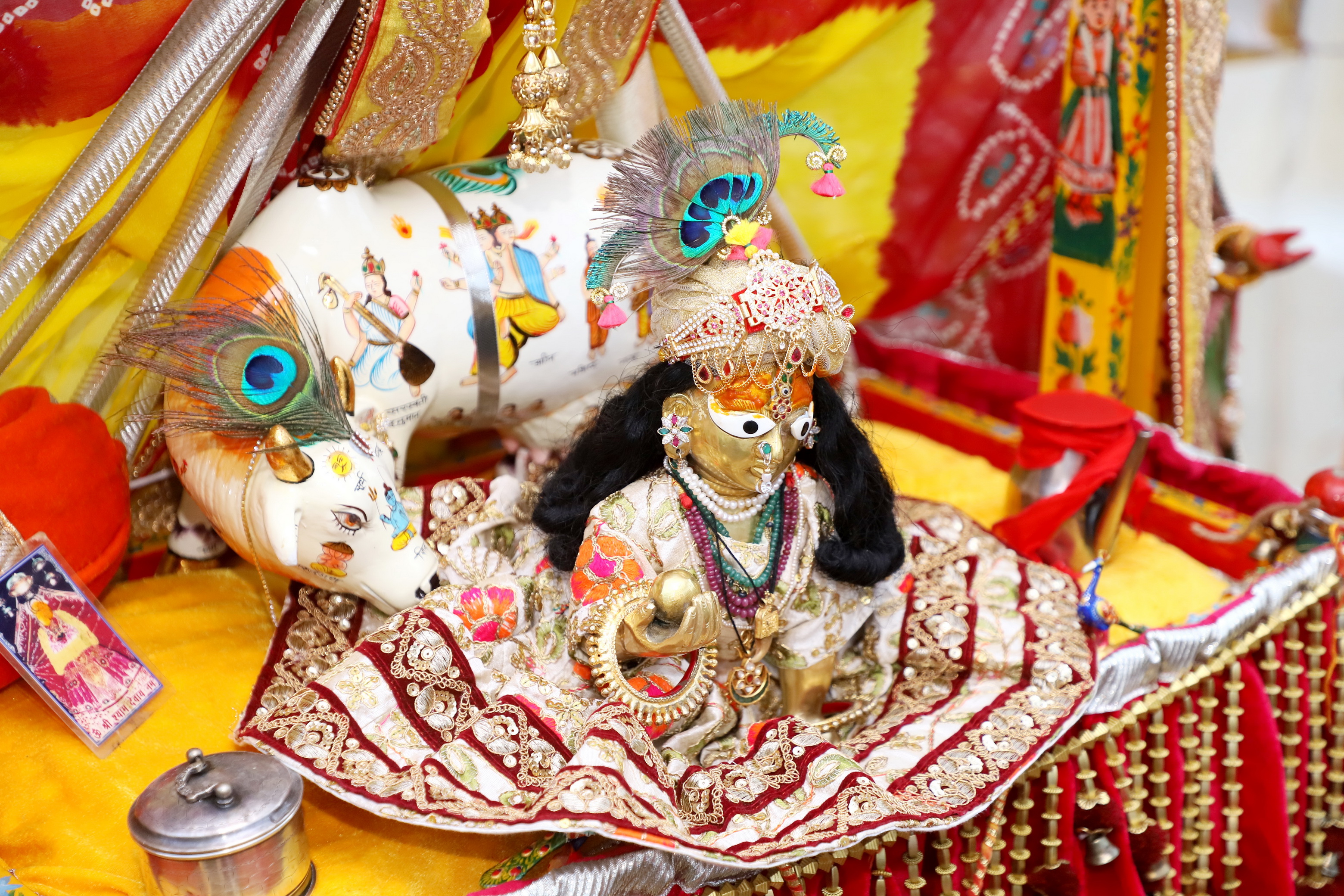 people celebrate lord krishna janmashtmi in ajmer नंद के घर जन्म कन्हाई, ब्रज में भयो आनंद ही आनंद,मध्य रात्रि में हुई कन्हैया की आरती और पूजन