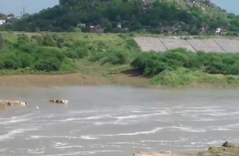 Yamuna river water level Increased from heavy rain लगातार बारिश से यमुना नदी का बढ़ा जल स्तर, खतरे के निशान पर बह रही केन नदी
