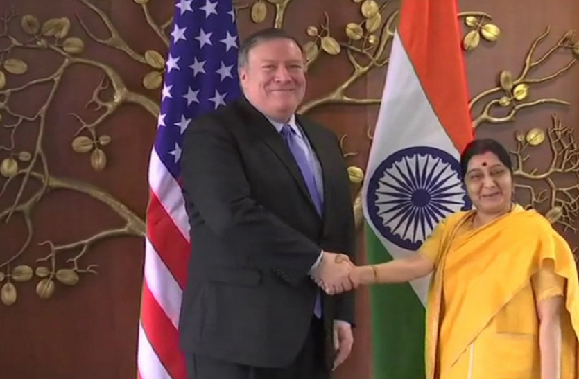 sushma 2+2 वार्ताः भारत-अमरीका की अर्थव्यवस्था को नुकसान पहुंचाने वाली बाहरी ताकतों से की जाएगी रक्षा
