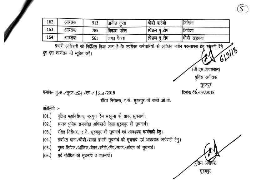 Constable transfer