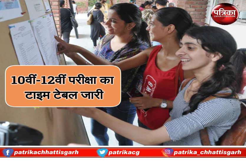 Chhattisgarh Board exam 10वीं-12वीं परीक्षा का टाइम टेबल जारी, इस बार आधे से भी कम स्टूडेंट्स देंगे परीक्षा