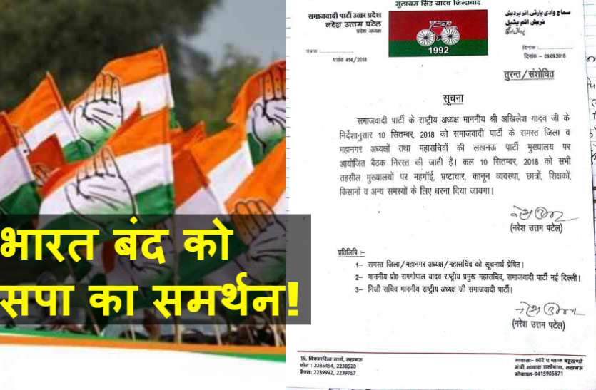 Congress Bharat Bandh कांग्रेस के भारत बंद को मिला समाजवादी पार्टी का साथ, सपा कार्यकर्ता ऐसे सफल कराएंगे बंद