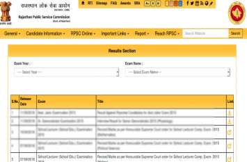 RPSC RAS RTS Pre exam Result 2018 RPSC RAS RTS Pre exam Result 2018