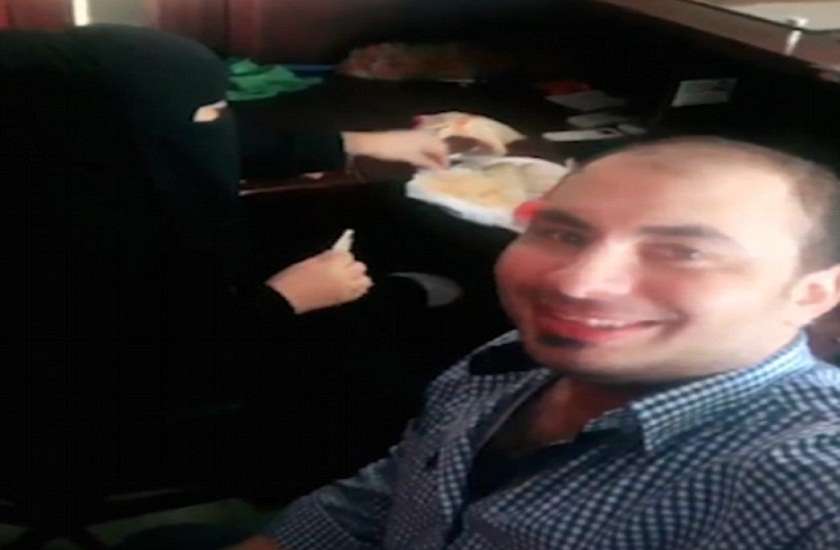 man arrested after he filmed having breakfast with female colleague