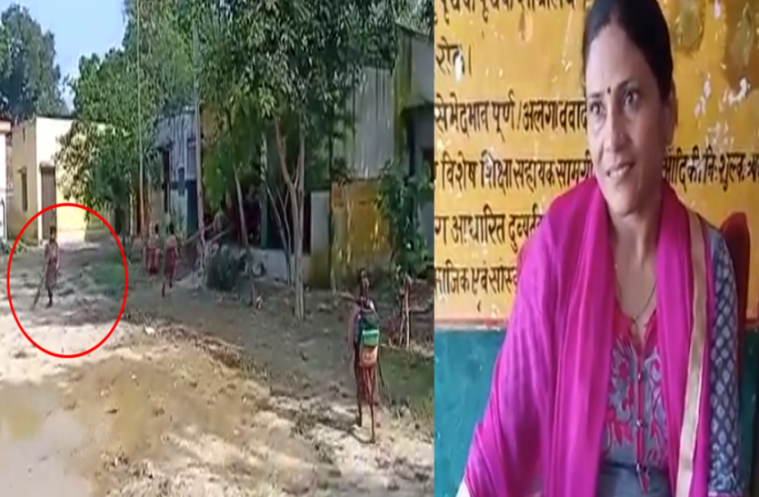 UP primary school students cleaning school in Barabanki प्राथमिक विद्यालय के बच्चे बने सफाईकर्मी, झाड़ू लगाते कैमरे में हुए कैद