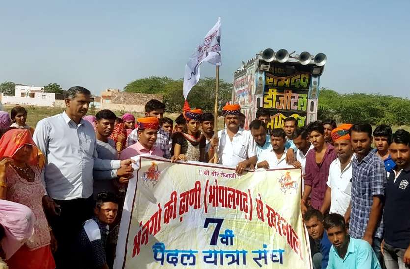 Krnal Padayatra गांव-गांव से निकली खरनाल पदयात्राएं, गूंजे तेजाधणी के जयकारे