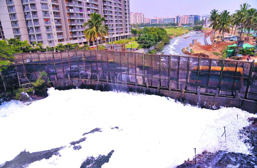 bellandur lake बेलंदूर झील ने फिर उगलना शुरू किया जहरीला झाग