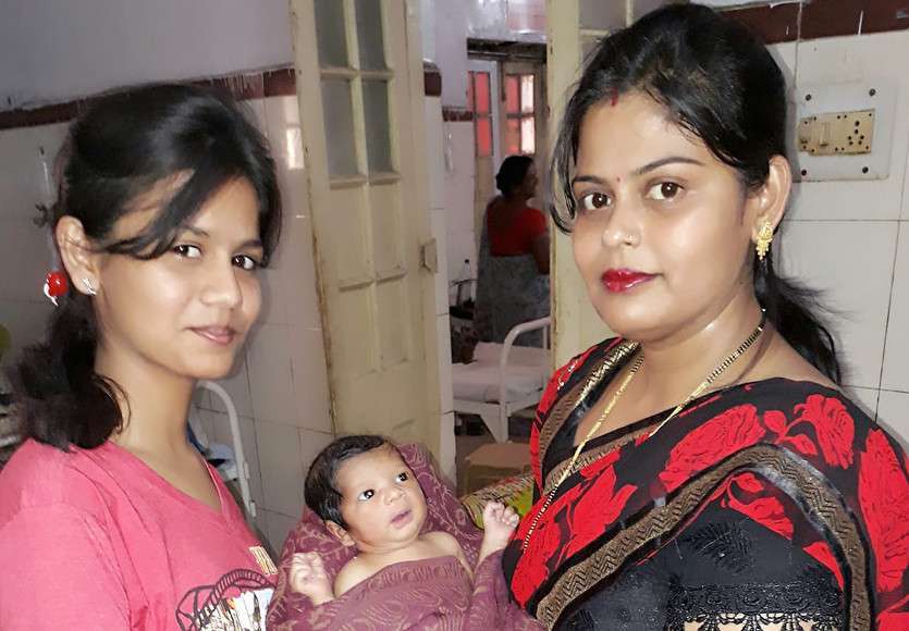 Ayushi with her mother