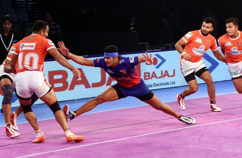 pkl Pro Kabaddi league : दिल्ली ने बेंगलुरू को एक अंक से हराया