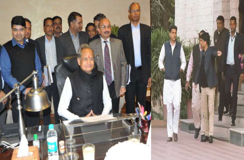 CM Ashok Gehlot joins office, as Deputy CM Pilot in search CM गहलोत ने सम्भाला पदभार, तो 'डिप्टी' पायलट की दफ्तर तलाश जारी