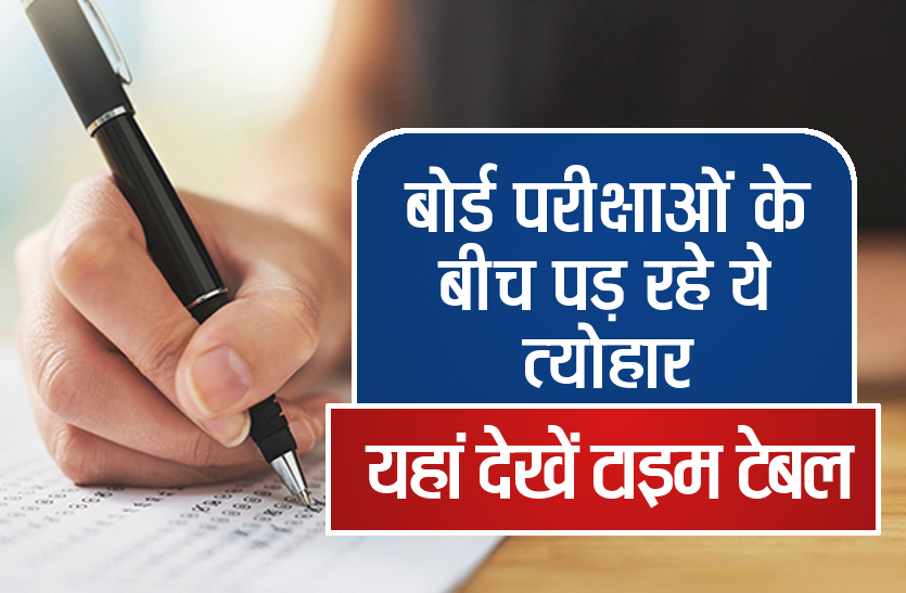 board exam time table 2019