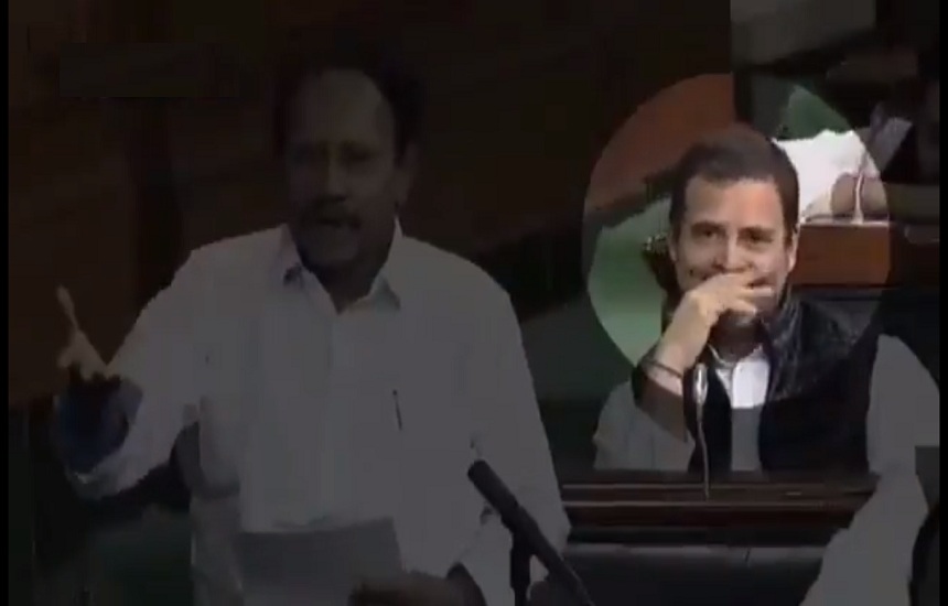 Rahul gandhi Again winking in Two Times in Parliament During Debate on ...