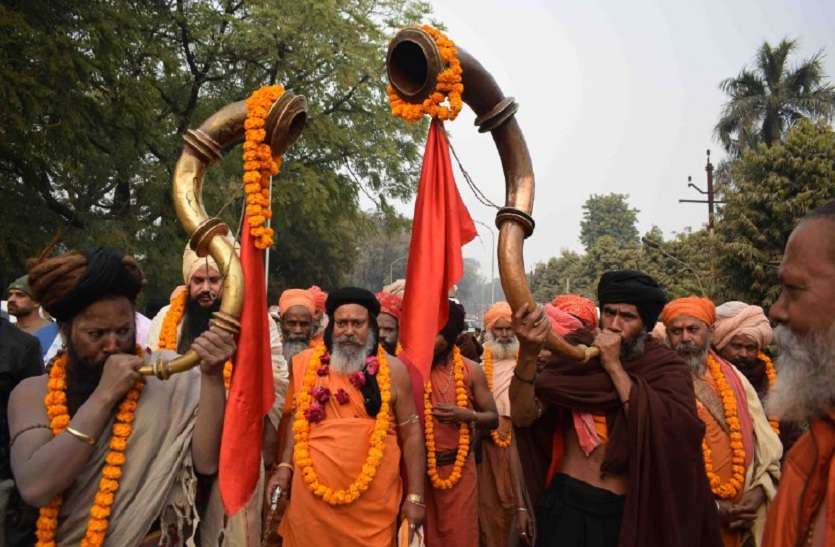 Digambar ani akhada संगम नगरी में दिगम्बर अनी अखाड़े की भव्य पेशवाई