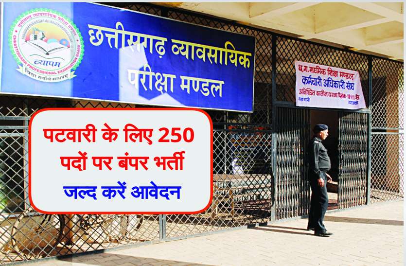 12th pass patwari job Govt Job: पटवारी के लिए 250 पदों पर बंपर भर्ती, जल्द करें आवेदन, सिर्फ एक दिन शेष
