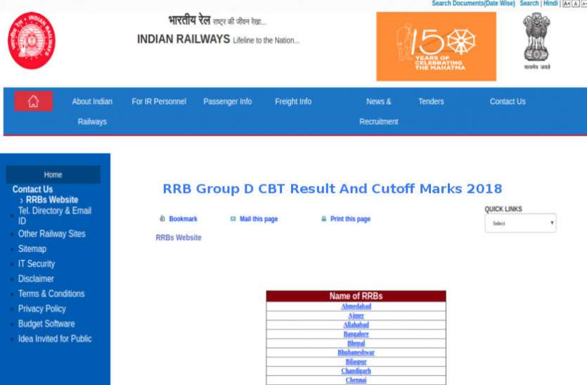 RRB Group D Result and cutoff marks Exam 2018 RRB Group D Result 2019 जल्द, जानें कितनी जा सकती है कटऑफ