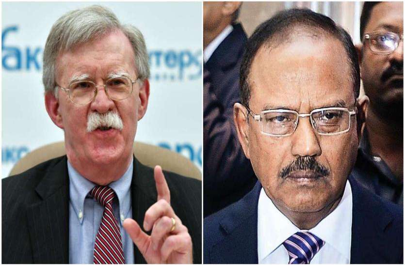 John bolton and ajit doval पुलवामा अटैक: अमरीका ने दोहराया समर्थन, NSA जॉन बोल्टन ने कहा- भारत को आत्मरक्षा का पूरा अधिकार