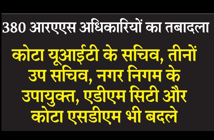 RAS Officers Transfer RAS Transfer : कोटा में सालों से जमे अधिकारियों की उखड़ी जड़े, सरकार के चहेतों के खिले चेहरे, जानिए कौन कहां गया...