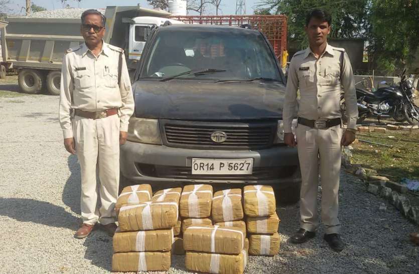 crime 20 पैकेट में 103 किलो गांजा जब्त