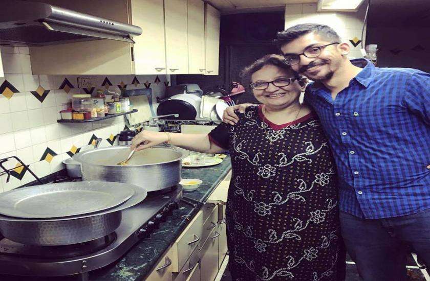 Munaf Kapadia with his mother