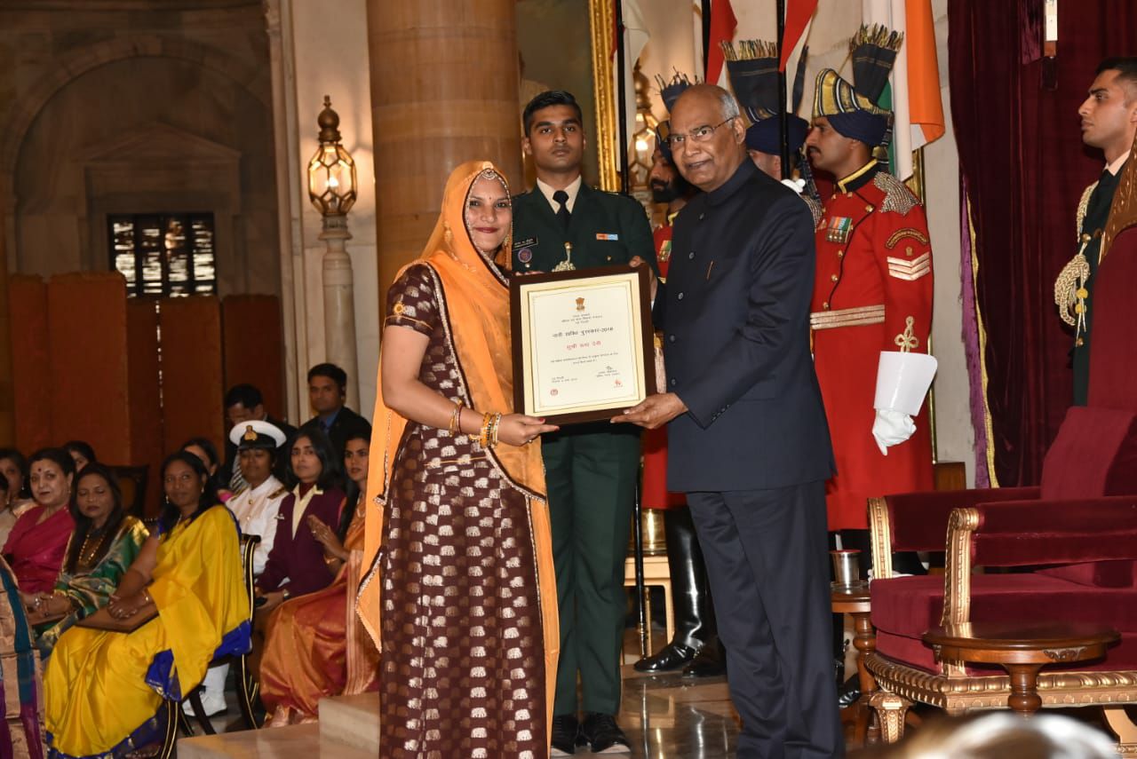 Ruma Devi of Barmer has been honored by President by Women Power Award