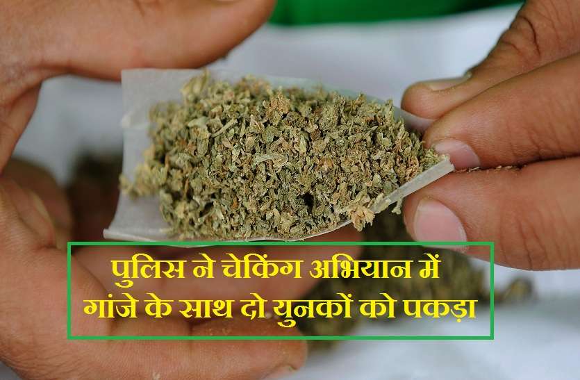 police caught two young men with smoking ganja पुलिस ने चेकिंग अभियान में गांजे के साथ दो युनकों को पकड़ा, देखकर पुलिस भी रह गई दंग