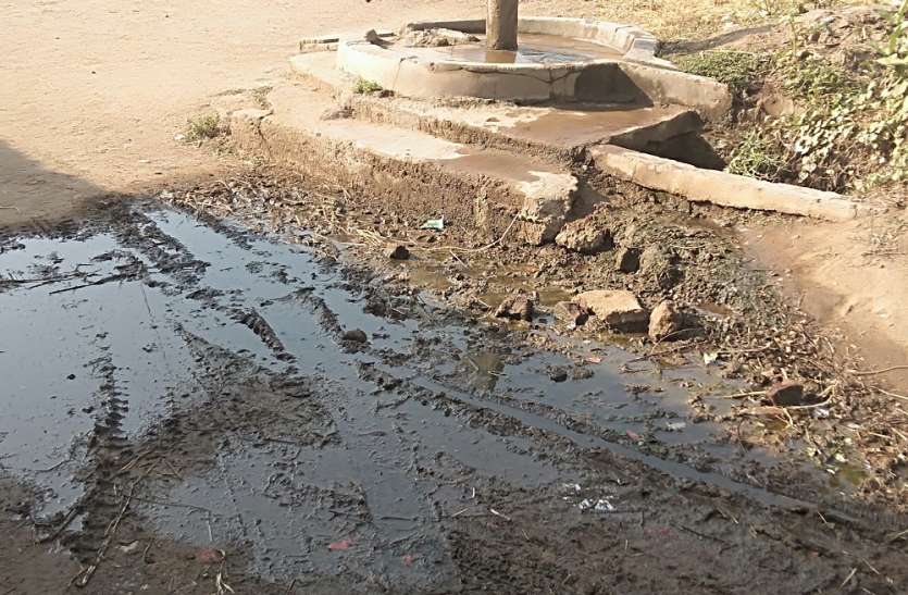 gandgi हैंडपंप के पास पसरी गंदगी ग्रामीण परेशान