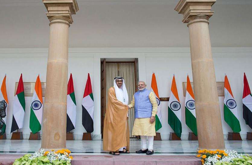 Crown Prince of Abu Dhabi with PM Modi भारत-यूएई संबंधों को मिली नई पहचान, पीएम नरेंद्र मोदी को जायद मेडल देने का ऐलान