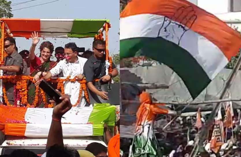 Priyanka road show प्रियंका गांधी के रोड शो में एक महिला की मौत, नहीं गया किसी का ध्यान