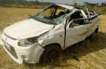Road Accident in Churu : 2 Killed, 2 Injured in Car Dumper Accident कार व डंपर की जोरदार टक्कर में 2 लोगों की दर्दनाक मौत, दो गंभीर घायल, मानसिक रोगी के इलाज के लिए जा रहे थे जयपुर