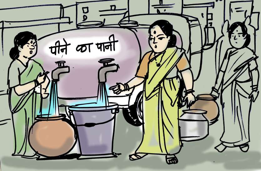 file टैंकर के पानी से लोग चला रहे है काम