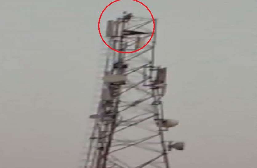 tower प्रधानमंत्री मोदी का दीवाना टॉवर पर चढ़, फिर कर दिया ये काम