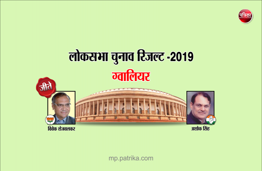 lok sabha election 2019 Election Results : ग्वालियर से विवेक शेजवलकर एक लाख 27 हजार मतों से जीते,लोगों में खुशी की लहर