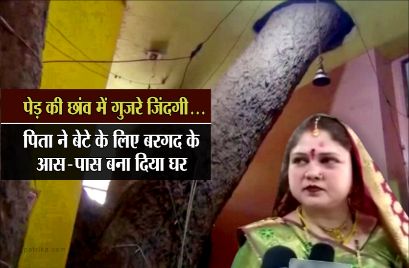 jabalpur house tree OMG! छांव के नीचे जिंदगी गुजारने के लिए पेड़ के आस-पास बना लिया घर