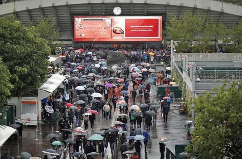 French Open फ्रेंच ओपनः बारिश के कारण नहीं खेला जा सका एक भी मैच
